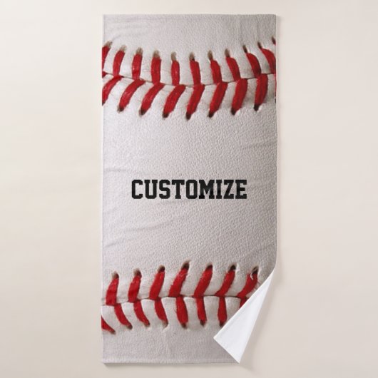 Baseball met  tekst badhanddoek (Badhanddoek)