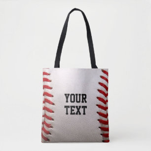 Baseball met  tekst draagtas