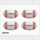 Baseball met  tekst ovale sticker (Vel)