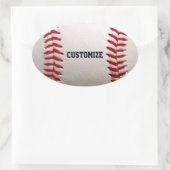Baseball met  tekst ovale sticker (Tas)