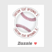 Baseball met tekst sticker (Vel)