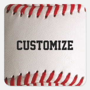 Baseball met tekst vierkante sticker