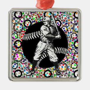 Baseball: metalen sieremens ornament