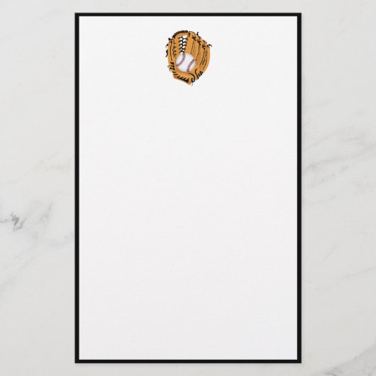 Baseball Mitt en Ball Briefpapier (Voorkant)