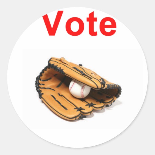 Baseball mitt romney 2012 ronde sticker (Voorkant)