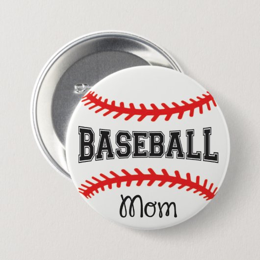 Baseball Moeder 3” Ronde Knop Button 7,6 Cm (Voorkant /achterkant)
