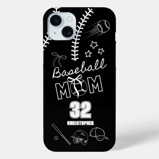 Baseball Mom Coquette Bow Case-Mate iPhone Case (Achterkant)