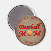 Baseball Mom Cute Personalized Magneet (Voorkant / Achterkant)