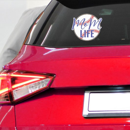 Baseball Mom Life Vinyl Car Window Sticker