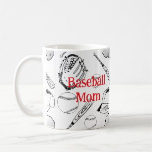 Baseball Mom Pattern Classic Mok, 11 oz Koffiemok