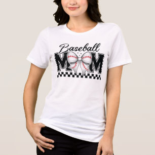 Baseball Mom Retro Mama Coquette Bow Tri-Blend Shirt