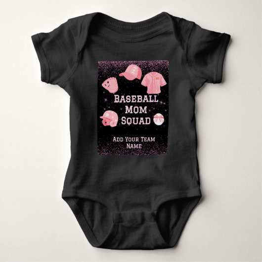  Baseball Mom Squad Bib Romper (Voorkant)