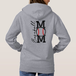 Baseball Mom voor- en achterontwerp Hoodie