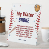 Baseball Mon eau a cassé Baby shower Jeu signe (In SItu)