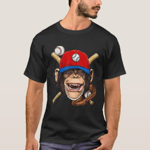Baseball Monkey Lovers Baseball Player T-shirt
