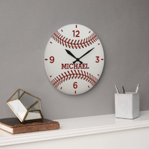 Baseball Monogram Acrylwandsluiting Grote Klok