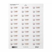 Baseball Monogram Return Address Etiket (Full Sheet)