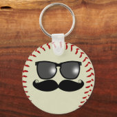 Baseball Mustache Sleutelhanger (Voorkant)