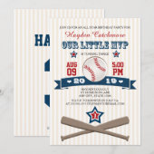 BASEBALL MVP BIRTHDAY INVITATIE VOOR KINDEREN KAART (Voorkant / Achterkant)