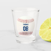 Baseball Name and Number Personalized Shot Glas (Voorkant)