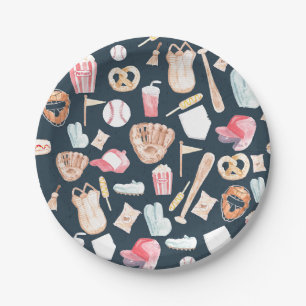 Baseball Navy Texture Papieren Bordje
