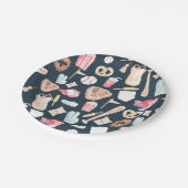 Baseball Navy Texture Papieren Bordje (Gekanteld)