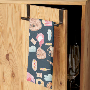 Baseball Navy Texture Theedoek