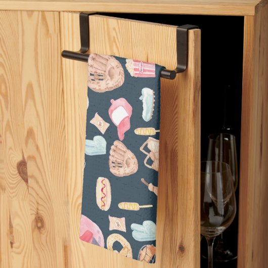 Baseball Navy Texture Theedoek (Derde Gevouwen)