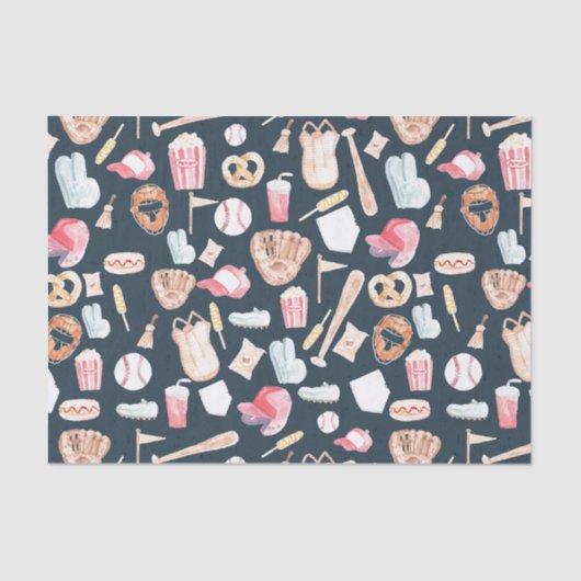 Baseball Navy Texture Tissuepapier (Voorkant)