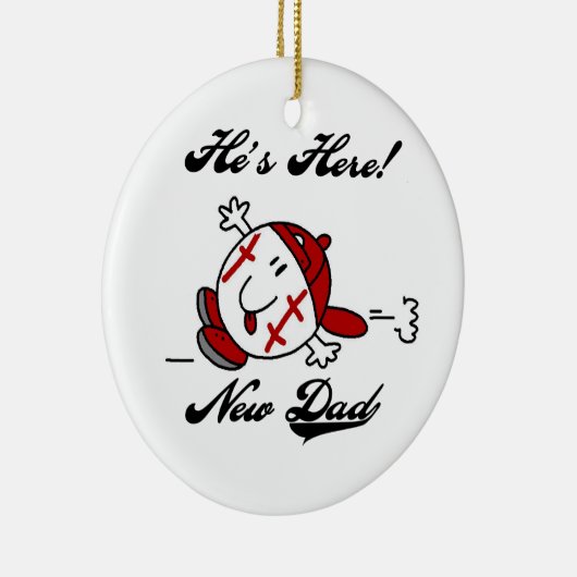 Baseball New Dad T-shirts en cadeautjes Keramisch Ornament (Rechts)