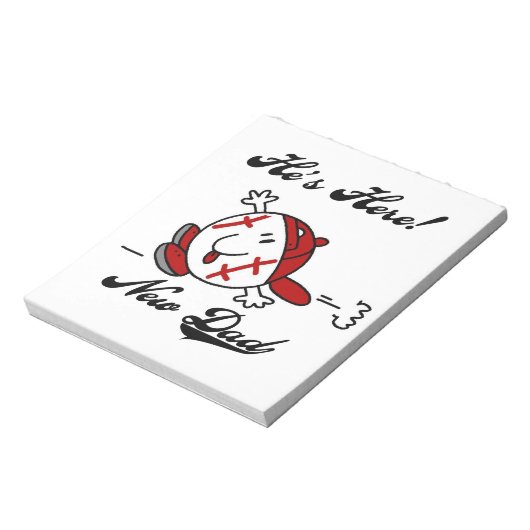 Baseball New Dad T-shirts en cadeautjes Notitieblok (Gedraaid)