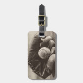 Baseball Nostalgia - Mitt en Baseball Bagagelabel (Voorkant verticaal)