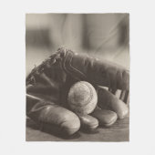 Baseball Nostalgia - Mitt en Baseball Fleece Deken (Voorkant)