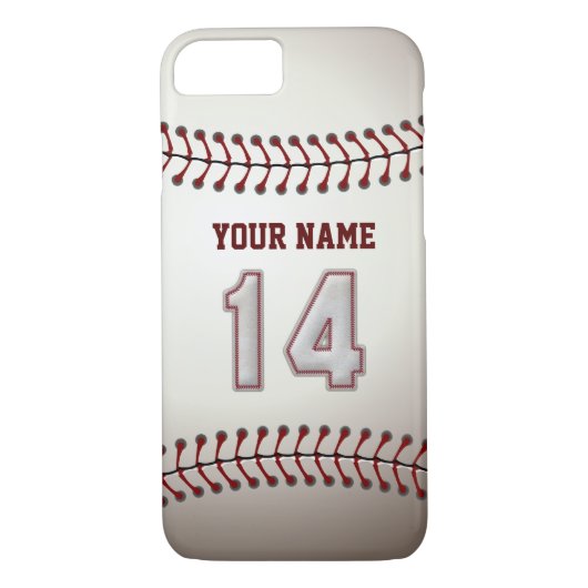 Baseball Number 14 met Jouw naam - Moderne zedelij Case-Mate iPhone Case (Achterkant)
