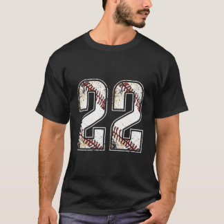Baseball Number 22 Favorite Lucky Number T-shirt