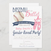Baseball of Ballet Gender Reveal Kaarten (Voorkant / Achterkant)