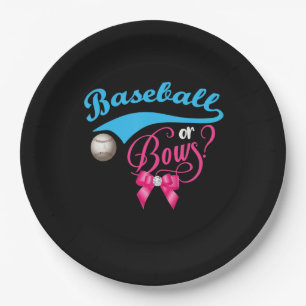 Baseball of barbeel Genderfeest Papieren Bordje