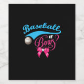 Baseball of barbeel Genderfeest Wijn Etiket (Enkel label)