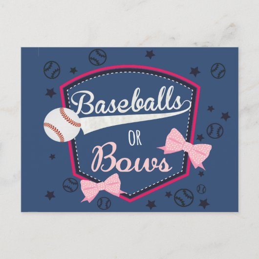 Baseball of bogen Gender onthulling Briefkaart (Voorkant)