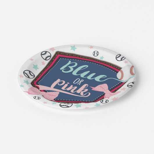 Baseball of bogen Gender onthulling Papieren Bordje (Gekanteld)