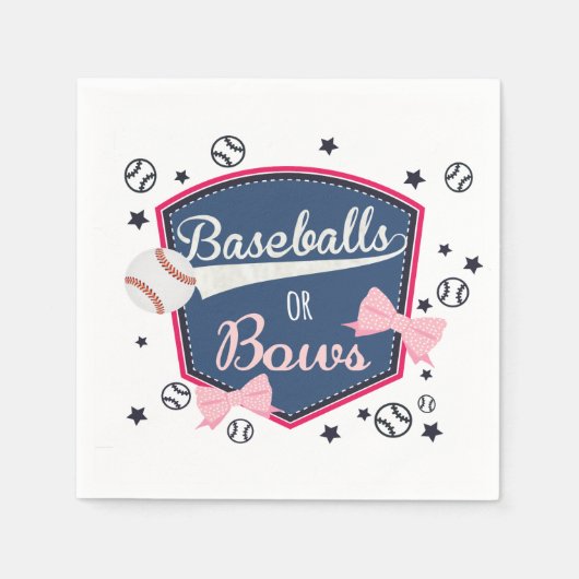 Baseball of bogen Gender onthulling Servetten (Voorkant)