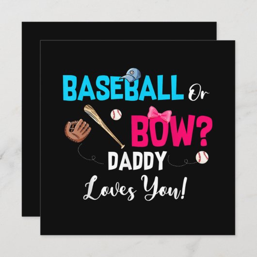 Baseball of Bogen Geslacht Reveal Feest Papa Houd Kaart (Voorkant / Achterkant)