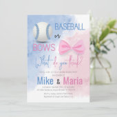 Baseball of Bows, uitnodiging voor genderonthullin (Staand voorkant)