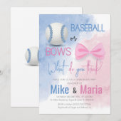 Baseball of Bows, uitnodiging voor genderonthullin (Voorkant / Achterkant)