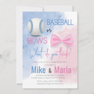 Baseball of Bows, uitnodiging voor genderonthullin