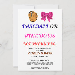 Baseball of Roze Strikjes Geslacht Onthulling Fees Kaart
