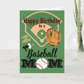 Baseball of Softball Mam Birthday Kaart (Voorkant)
