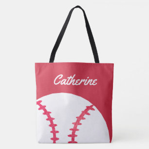 Baseball of Softball Red, gepersonaliseerde Kinder Draagtas