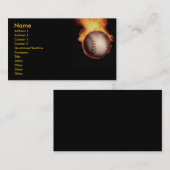 Baseball On Fire Profile Card Visitekaartje (Voorkant / Achterkant)