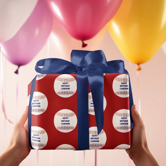 Baseball op maat cadeaupapier